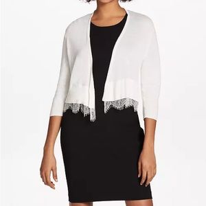 Lace-Trim Shrug Cardigan